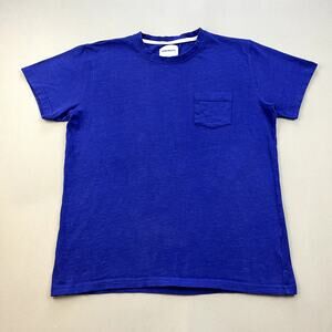 Norse Projects T-Shirt Pocket Adult Small Blue Niels Flame Overdyed Midweight